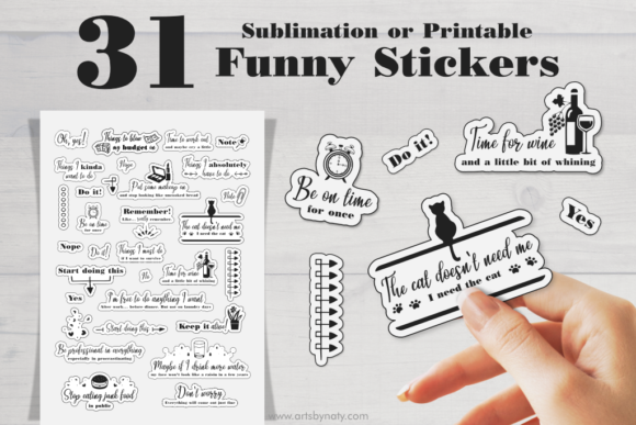 Download Sublimation or Printable Funny Stickers. - Sublimation Collection