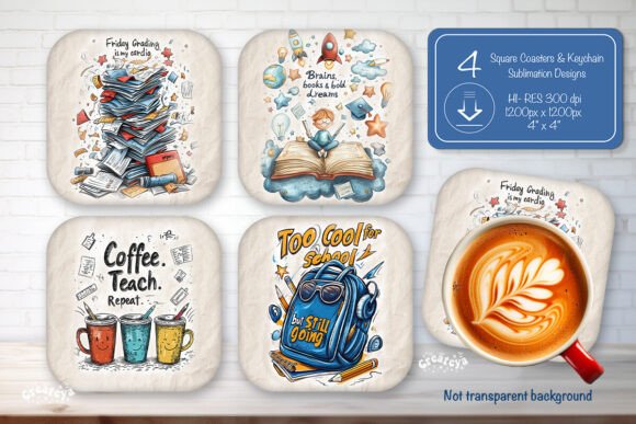 Download Funny Teacher Square Coaster Sublimation - Sublimation Collection