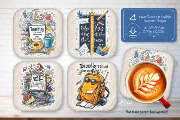 Download Funny Teacher Square Coaster Sublimation - Sublimation Collection