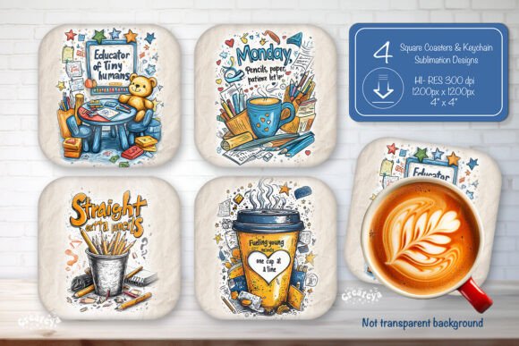 Download Funny Teacher Square Coaster Sublimation - Sublimation Collection