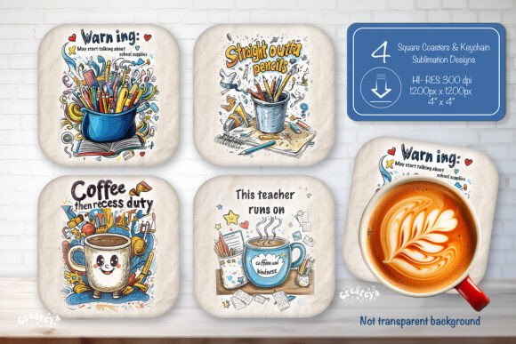 Download Funny Teacher Square Coaster Sublimation - Sublimation Collection