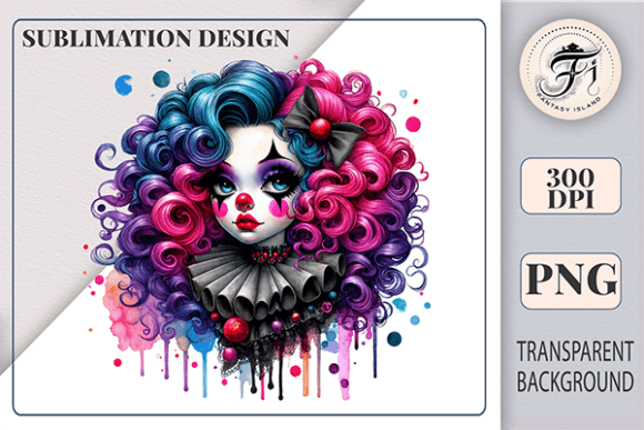 Download Watercolor Gothic Clown Sublimation PNG - Sublimation Collection