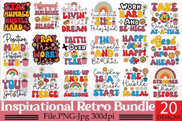Download Retro Inspirational Sublimation Bundle - Sublimation Collection