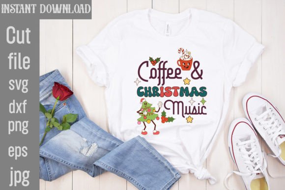 Download Coffee &amp; Christmas Music Retro PNG Sublimation - Sublimation Collection